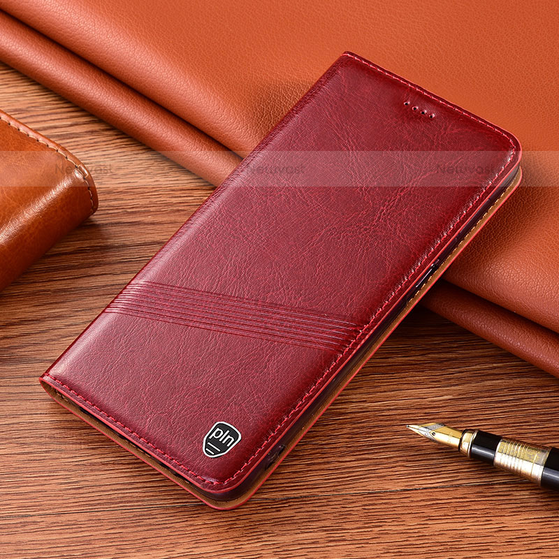 Leather Case Stands Flip Cover Holder H09P for Samsung Galaxy S22 Ultra 5G