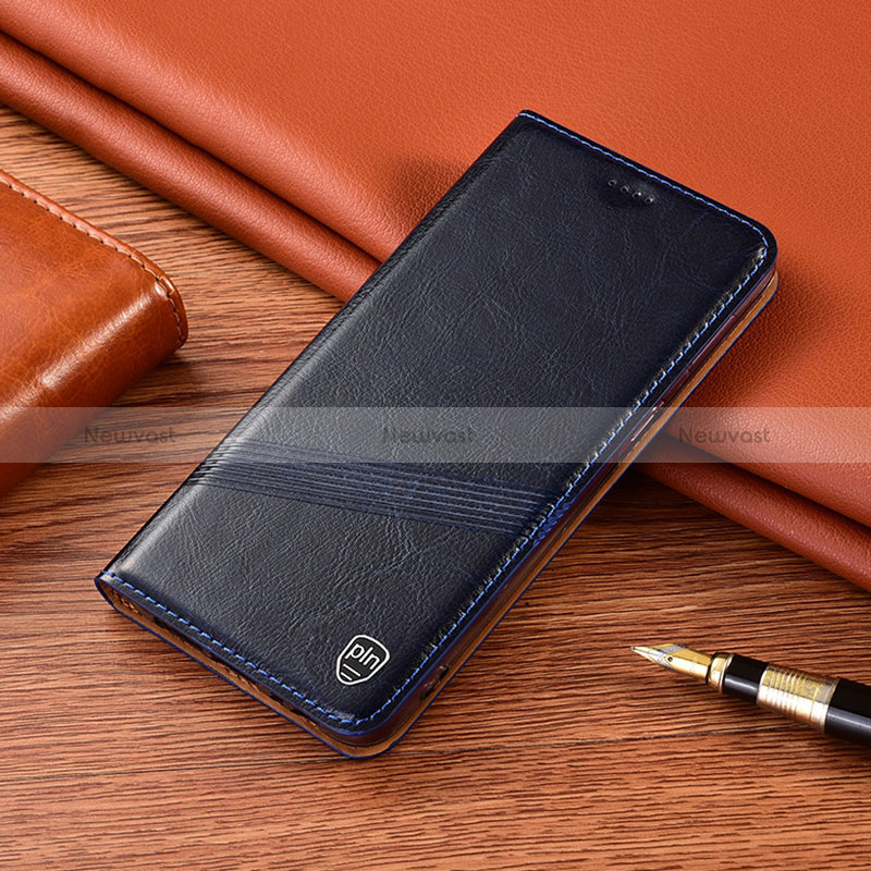 Leather Case Stands Flip Cover Holder H09P for Xiaomi Mi 11X 5G Blue