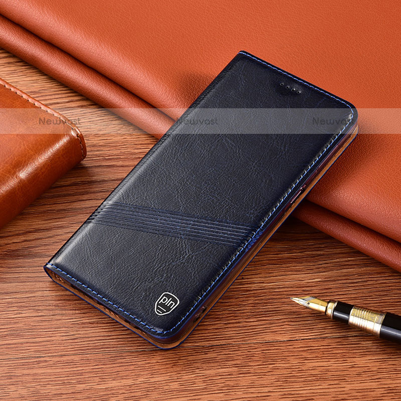 Leather Case Stands Flip Cover Holder H09P for Xiaomi Redmi K70E 5G Blue