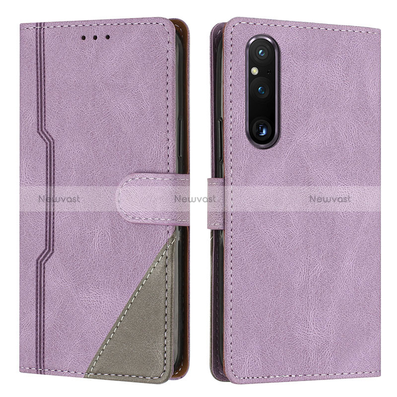 Leather Case Stands Flip Cover Holder H09X for Sony Xperia 1 V