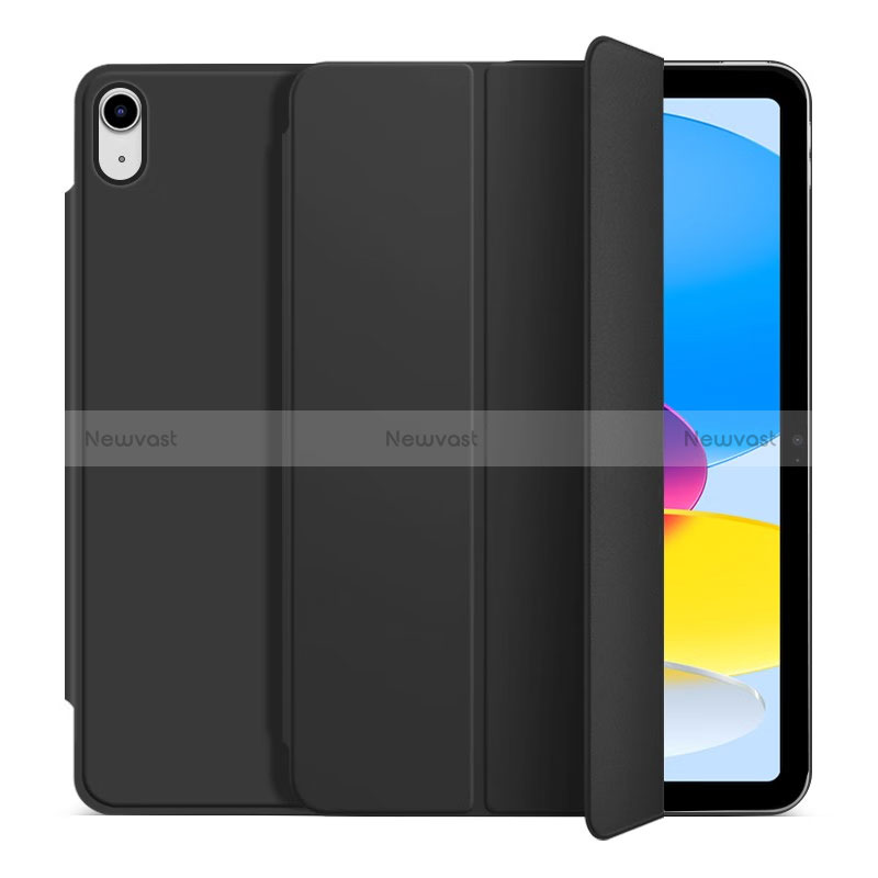 Leather Case Stands Flip Cover Holder H10 for Apple iPad 10.9 (2022) Black