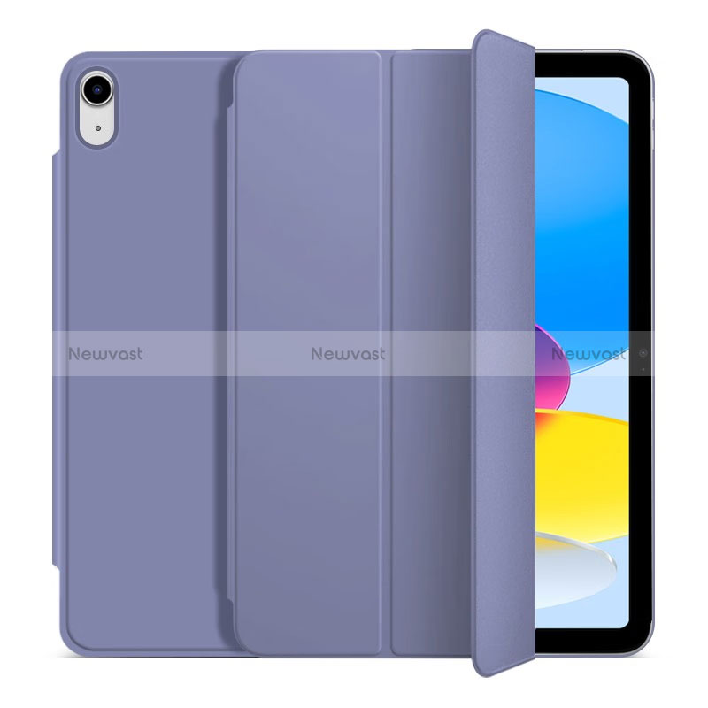 Leather Case Stands Flip Cover Holder H10 for Apple iPad 10.9 (2022) Lavender Gray