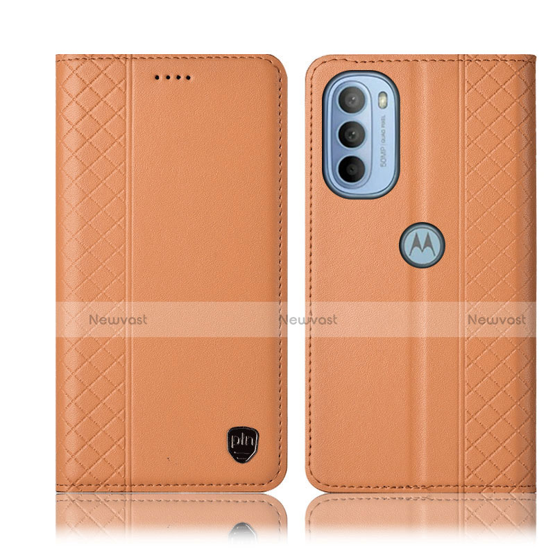 Leather Case Stands Flip Cover Holder H10P for Motorola Moto G41