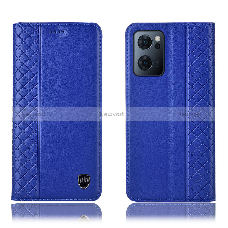 Leather Case Stands Flip Cover Holder H10P for OnePlus Nord CE 2 5G Blue