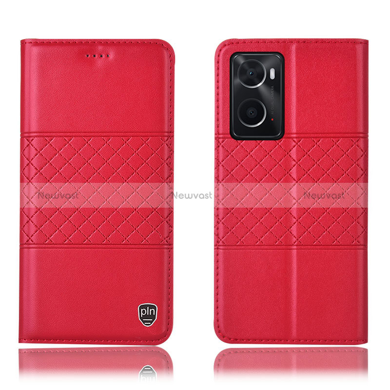 Leather Case Stands Flip Cover Holder H10P for Oppo A36 Red