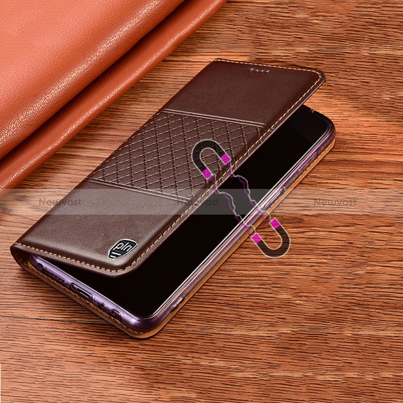 Leather Case Stands Flip Cover Holder H10P for Oppo A57 5G