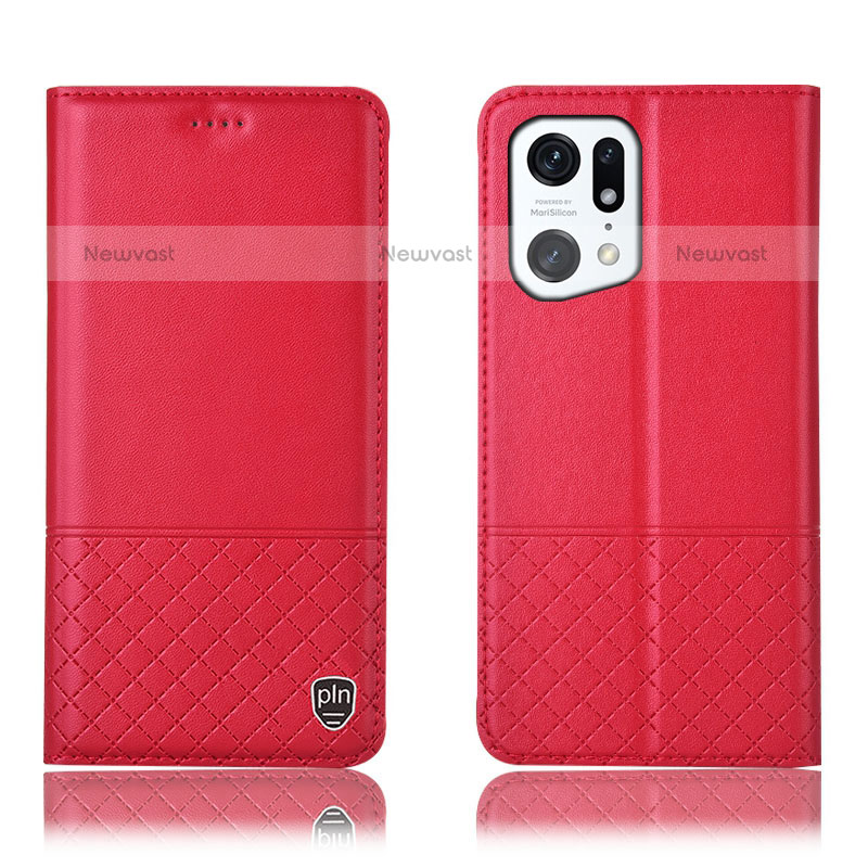 Leather Case Stands Flip Cover Holder H10P for Oppo Find X5 Pro 5G