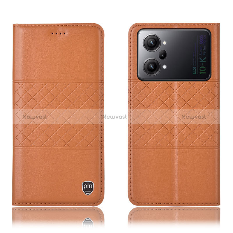 Leather Case Stands Flip Cover Holder H10P for Oppo K10 Pro 5G Orange