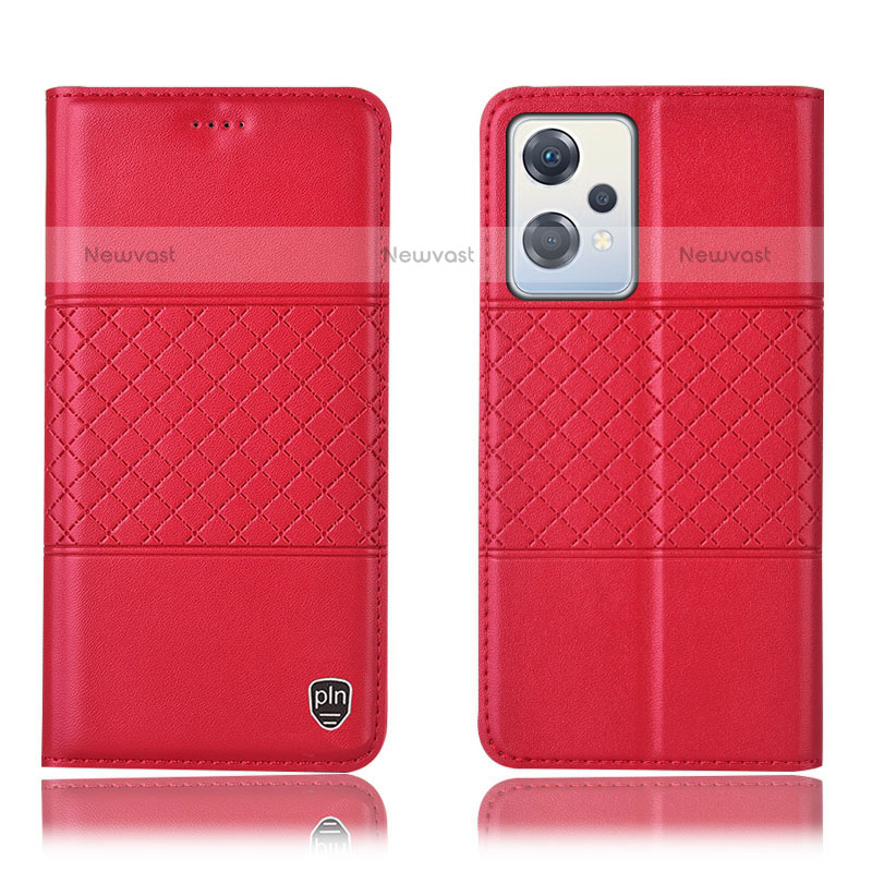 Leather Case Stands Flip Cover Holder H10P for Oppo K10X 5G Red