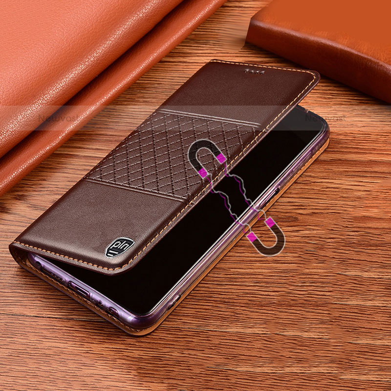 Leather Case Stands Flip Cover Holder H10P for Samsung Galaxy S22 Ultra 5G