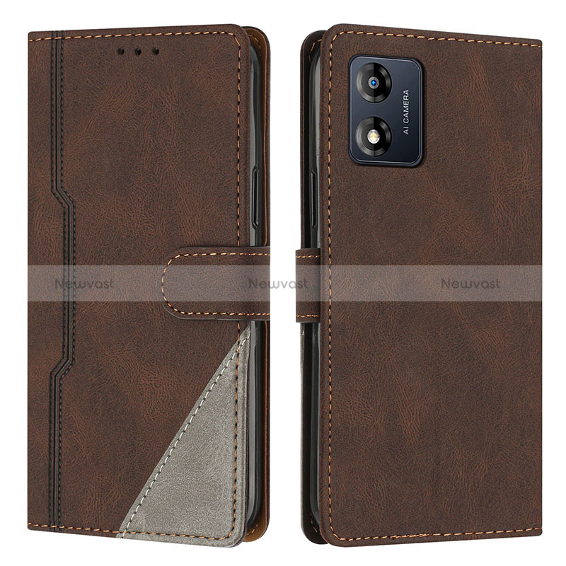 Leather Case Stands Flip Cover Holder H10X for Motorola Moto E13