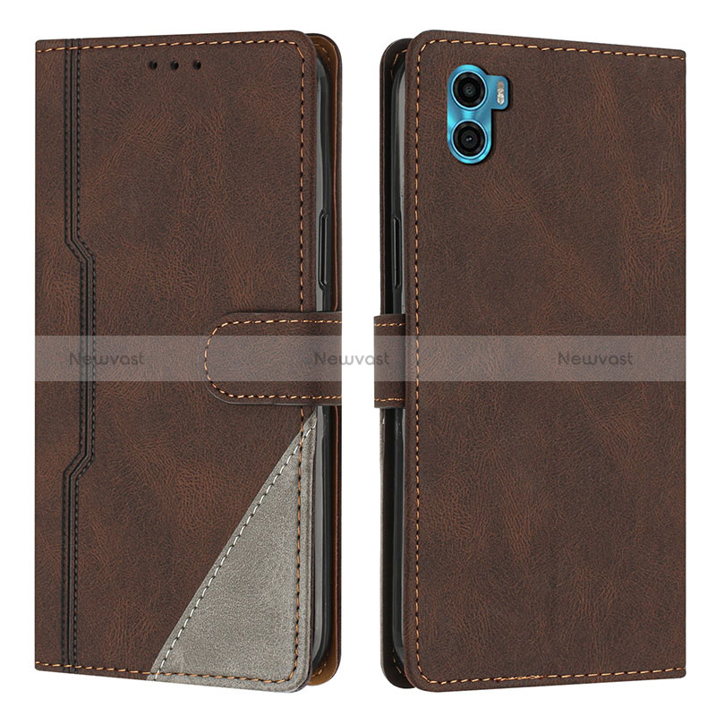 Leather Case Stands Flip Cover Holder H10X for Motorola Moto E22S