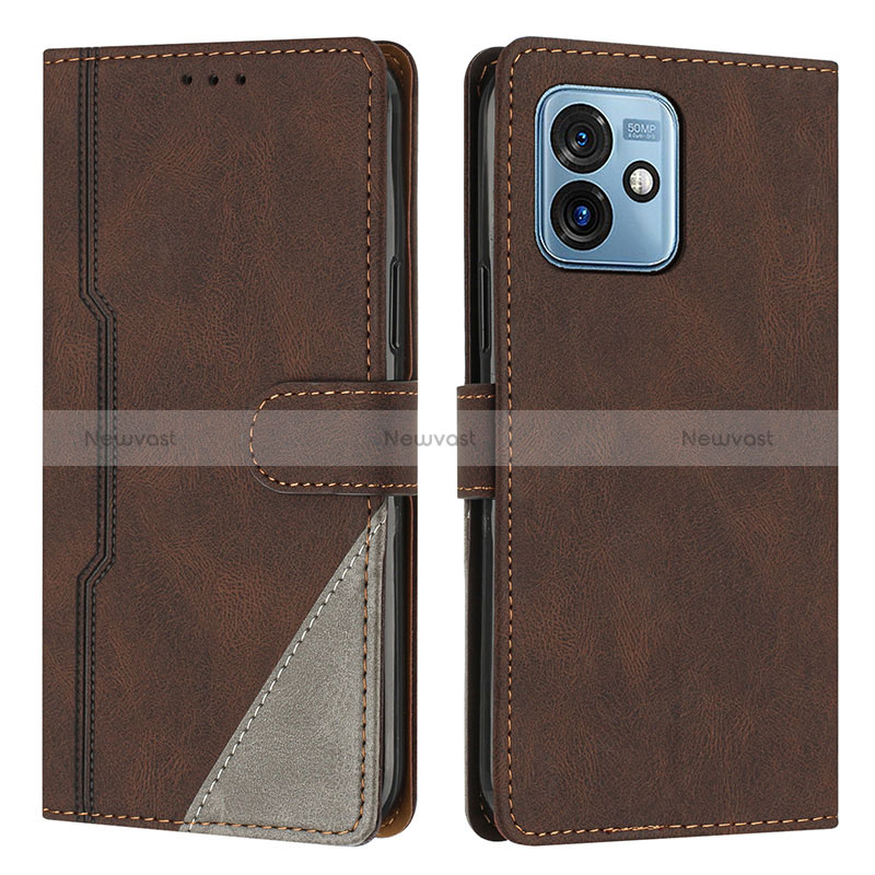 Leather Case Stands Flip Cover Holder H10X for Motorola Moto G 5G (2023)