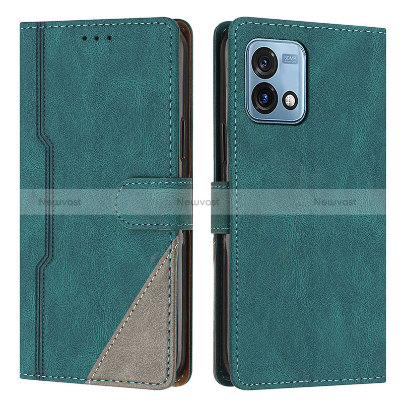 Leather Case Stands Flip Cover Holder H10X for Motorola Moto G Stylus (2023) 5G Green