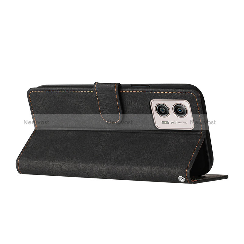 Leather Case Stands Flip Cover Holder H10X for Motorola Moto G53 5G