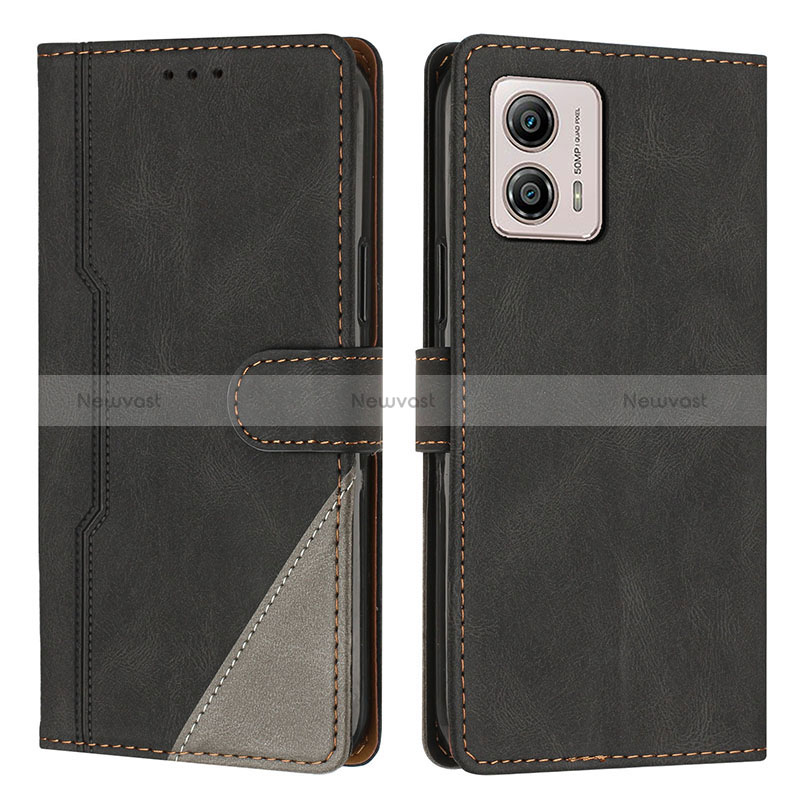 Leather Case Stands Flip Cover Holder H10X for Motorola Moto G53j 5G