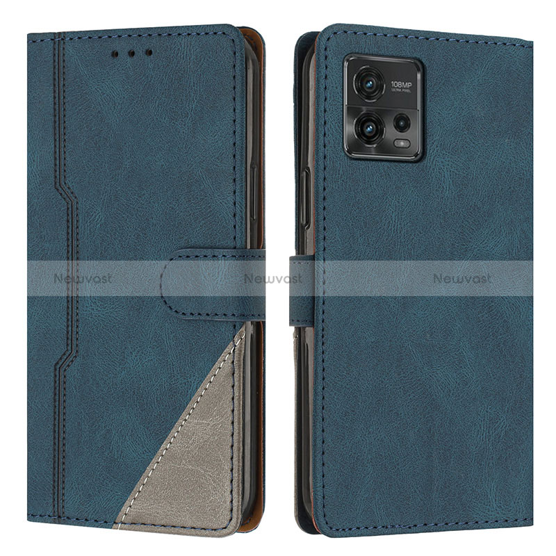 Leather Case Stands Flip Cover Holder H10X for Motorola Moto G72