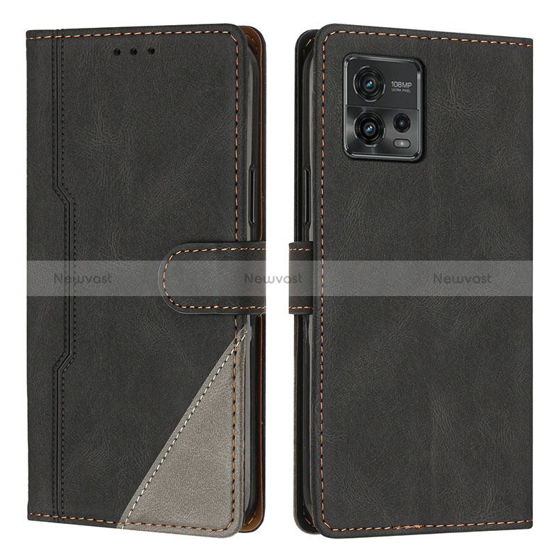 Leather Case Stands Flip Cover Holder H10X for Motorola Moto G72