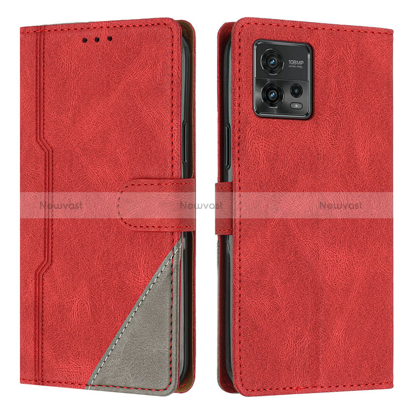 Leather Case Stands Flip Cover Holder H10X for Motorola Moto G72