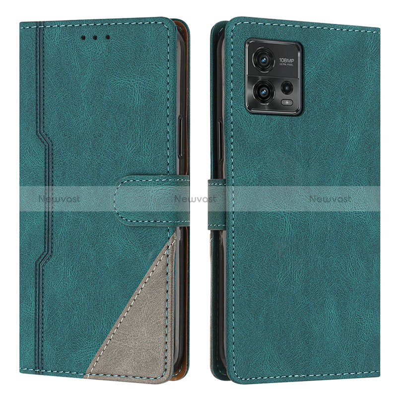 Leather Case Stands Flip Cover Holder H10X for Motorola Moto G72