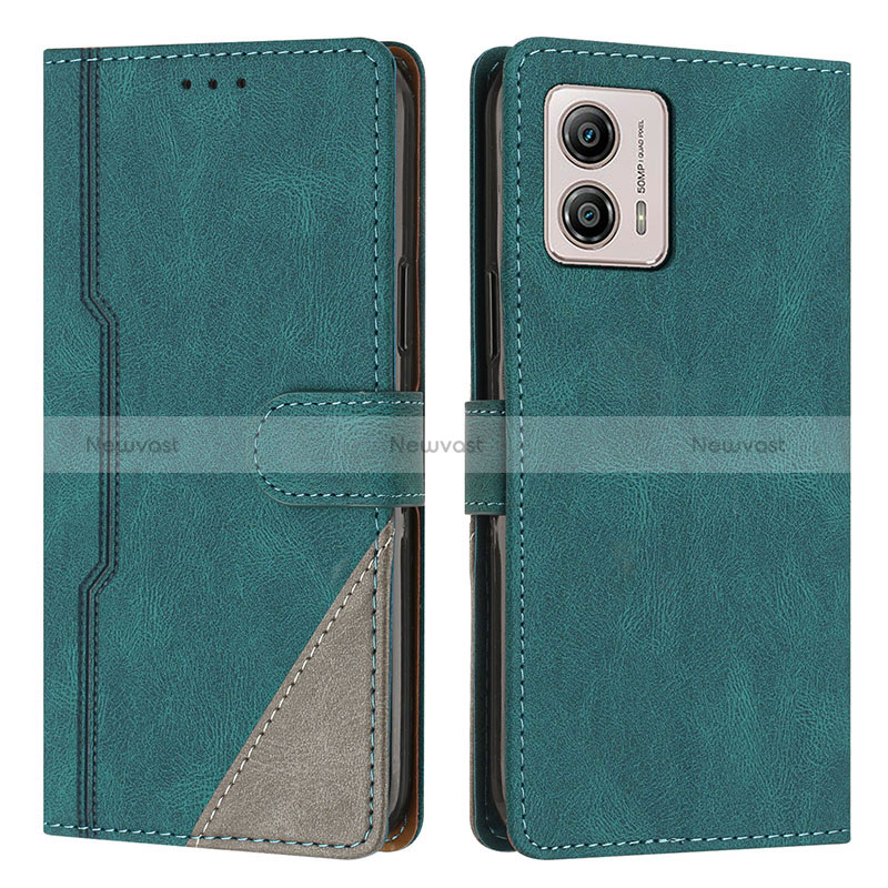 Leather Case Stands Flip Cover Holder H10X for Motorola Moto G73 5G