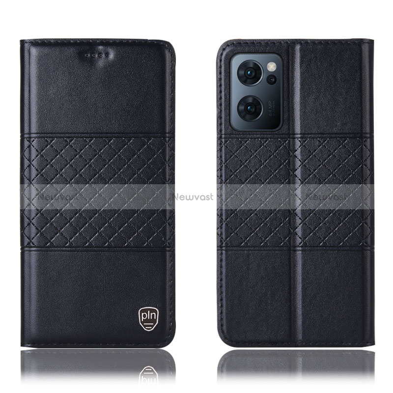 Leather Case Stands Flip Cover Holder H11P for OnePlus Nord CE 2 5G Black