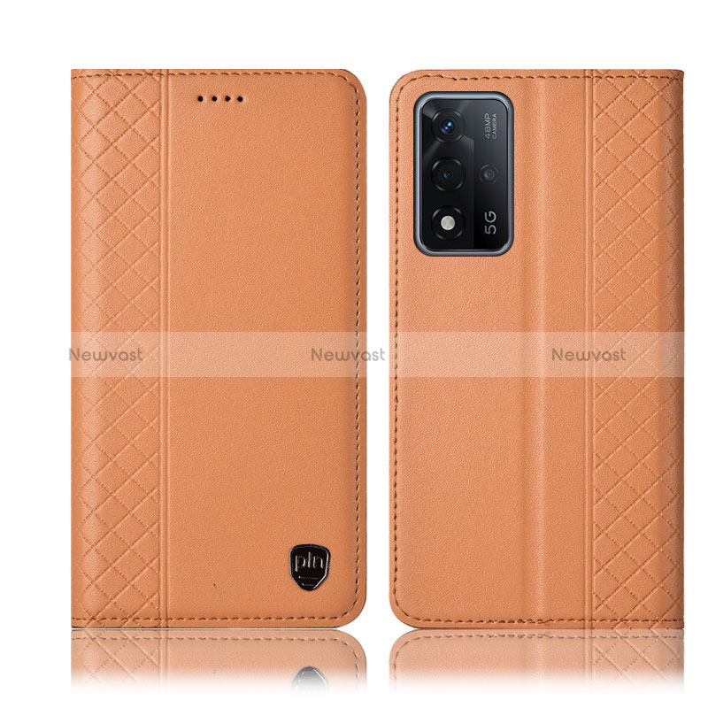 Leather Case Stands Flip Cover Holder H11P for Oppo A93s 5G