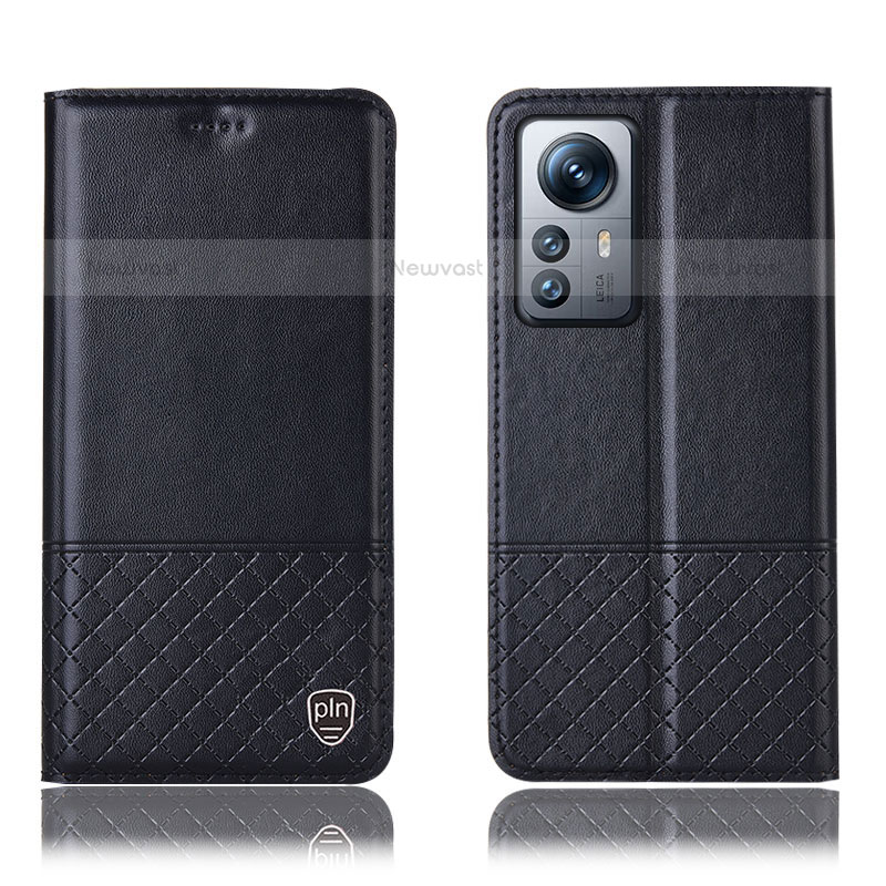 Leather Case Stands Flip Cover Holder H11P for Xiaomi Mi 12S 5G Black