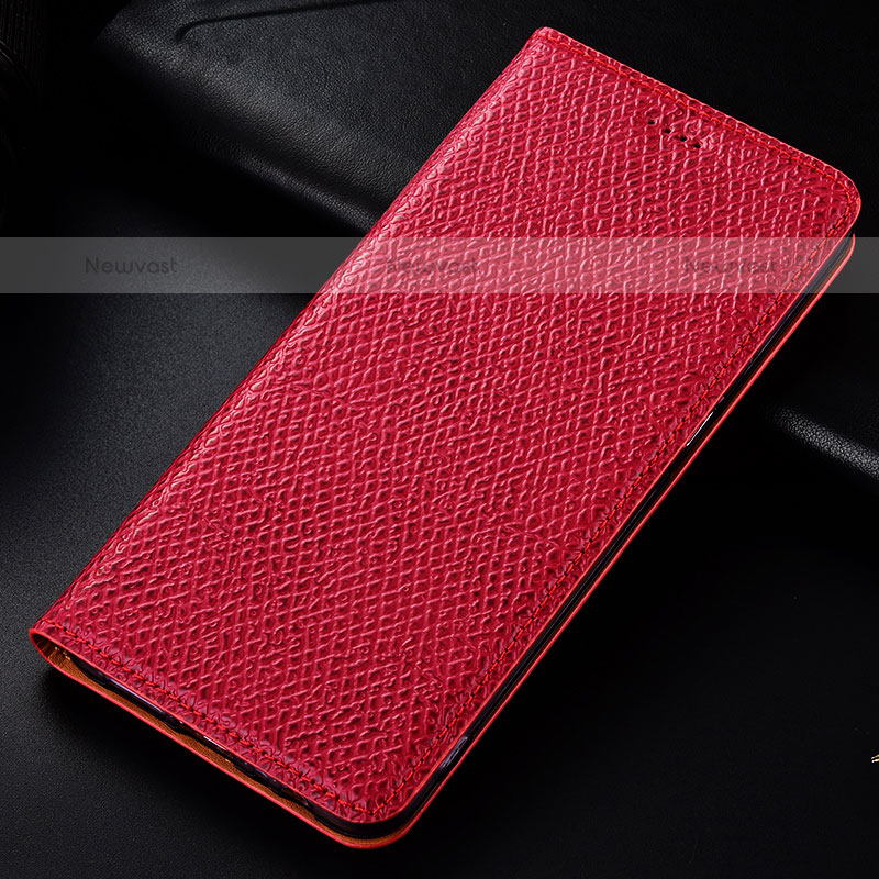 Leather Case Stands Flip Cover Holder H15P for Samsung Galaxy A11 Red