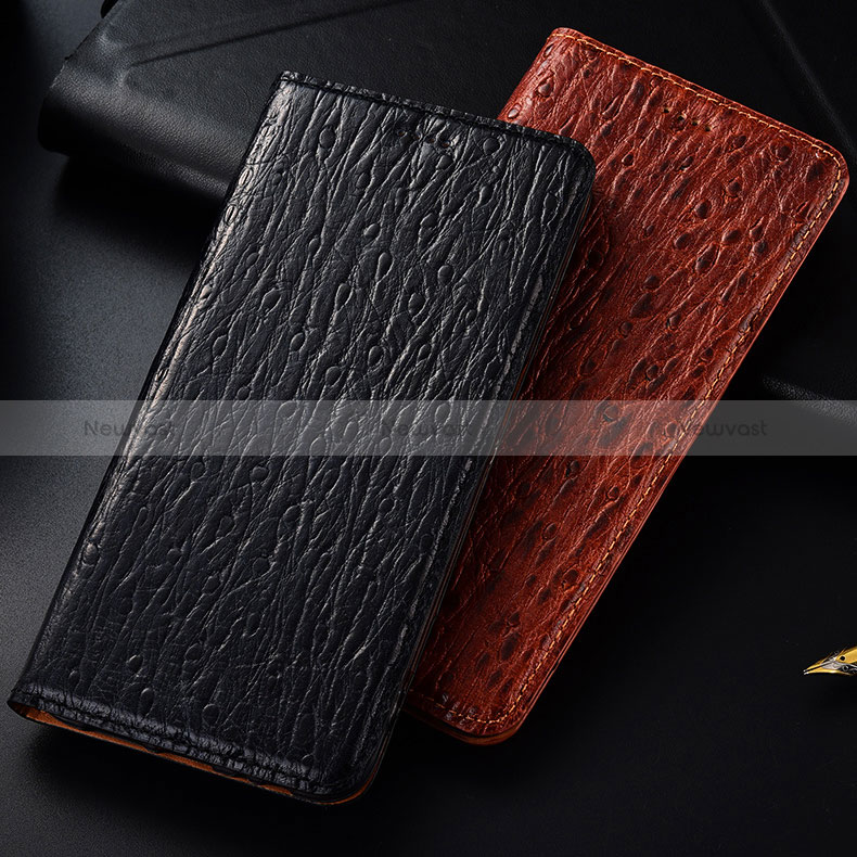 Leather Case Stands Flip Cover Holder H15P for Samsung Galaxy A12 Nacho