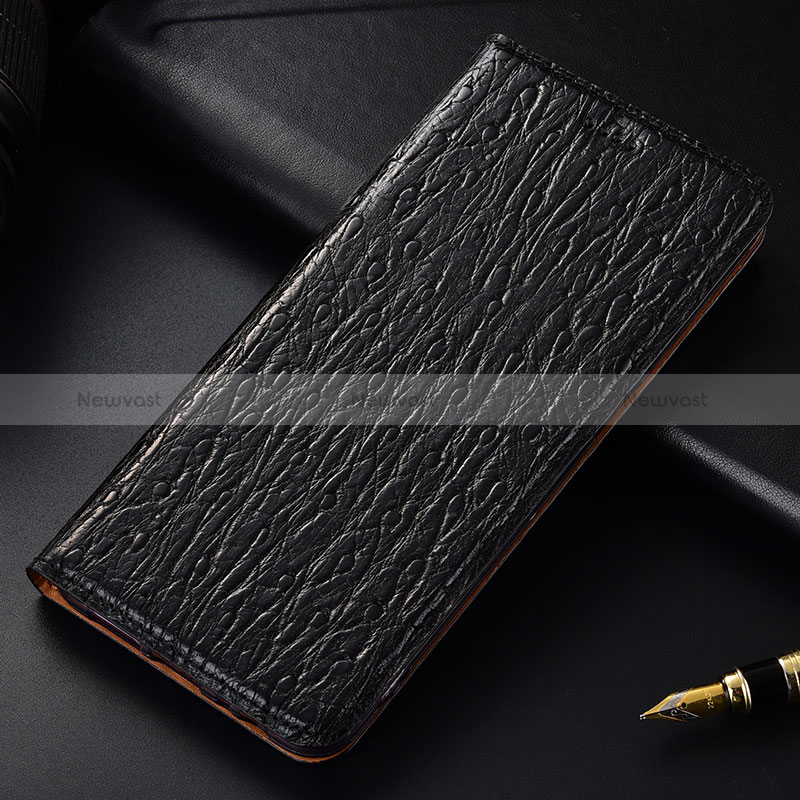 Leather Case Stands Flip Cover Holder H15P for Samsung Galaxy A20e Black