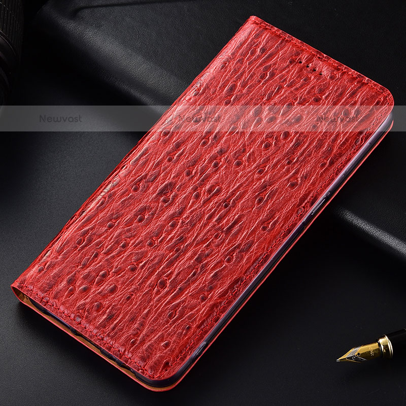 Leather Case Stands Flip Cover Holder H15P for Samsung Galaxy A51 4G Red