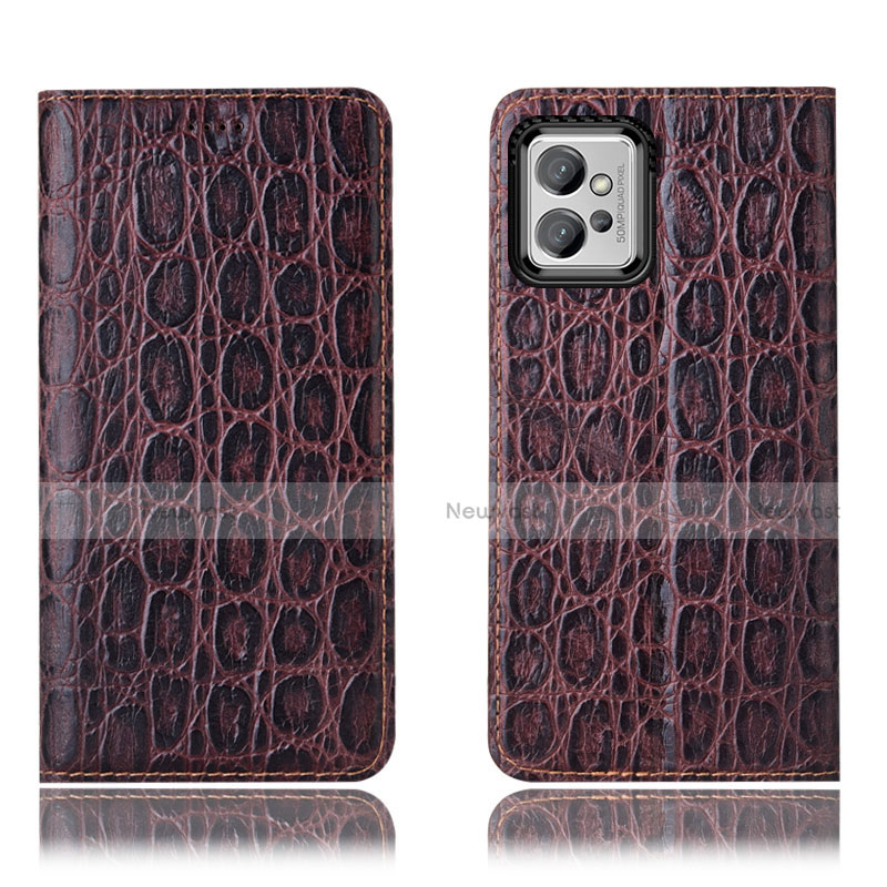 Leather Case Stands Flip Cover Holder H16P for Motorola Moto G32