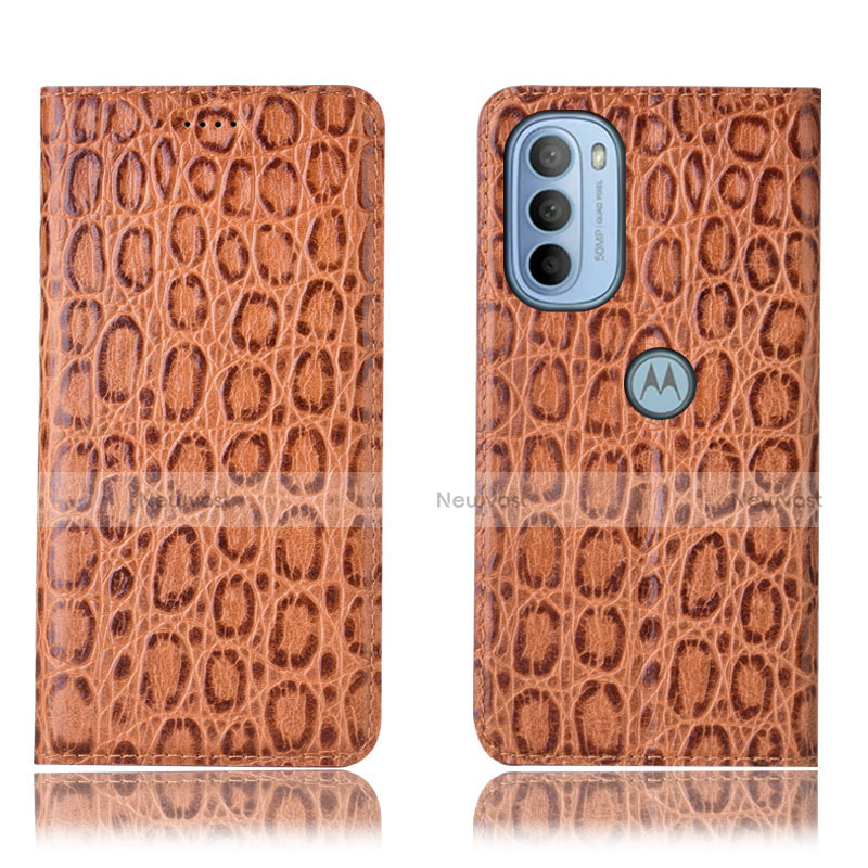 Leather Case Stands Flip Cover Holder H16P for Motorola Moto G41