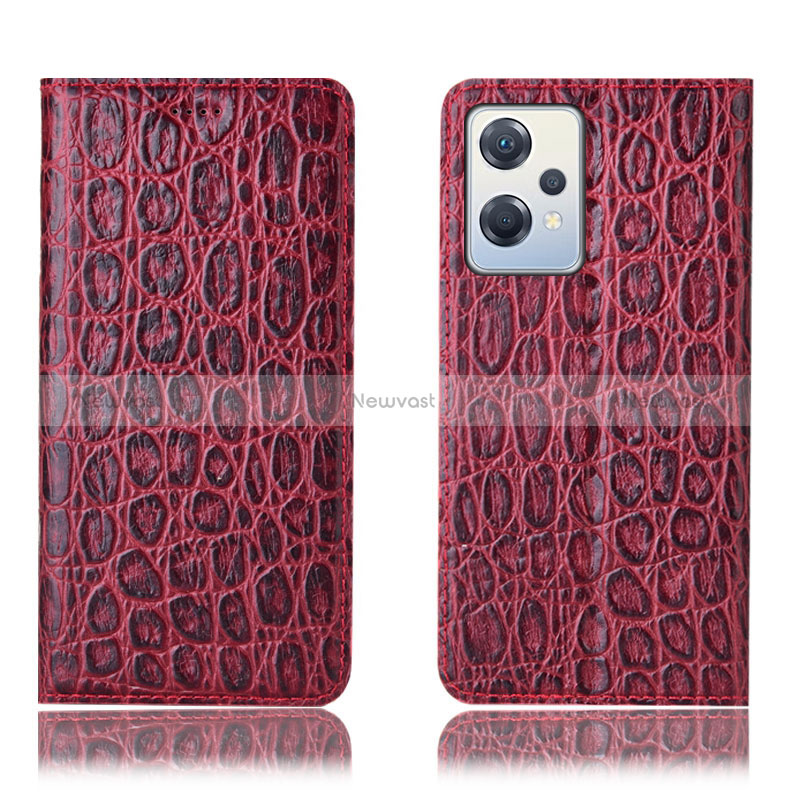 Leather Case Stands Flip Cover Holder H16P for OnePlus Nord CE 2 Lite 5G Red