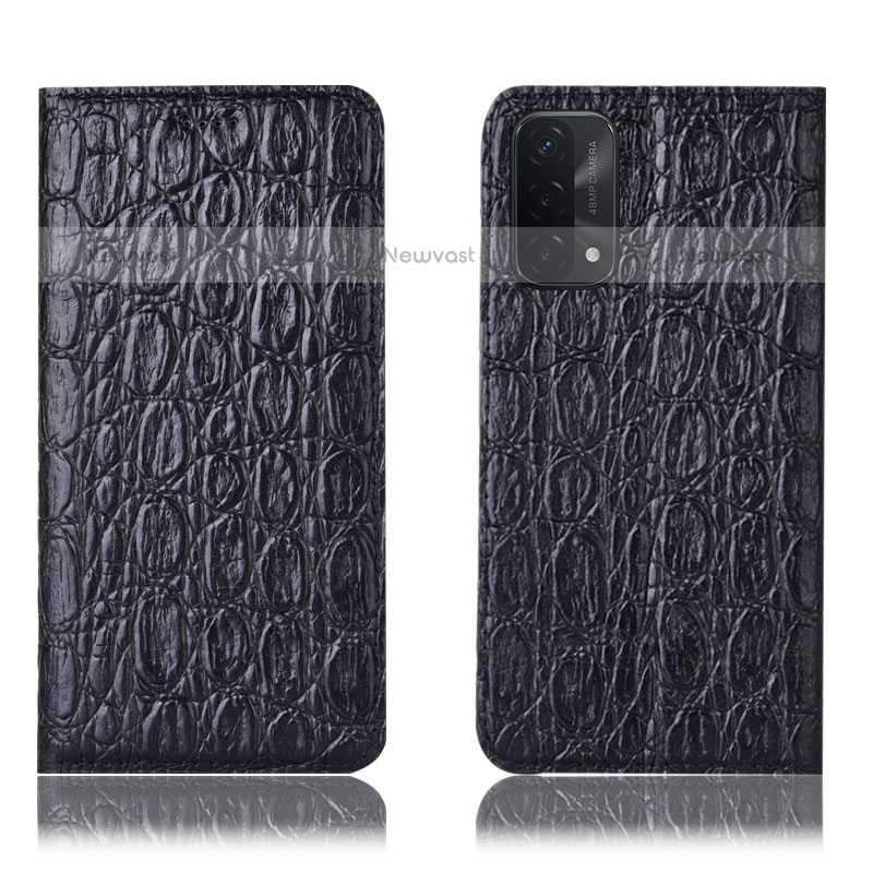 Leather Case Stands Flip Cover Holder H16P for Oppo A93 5G