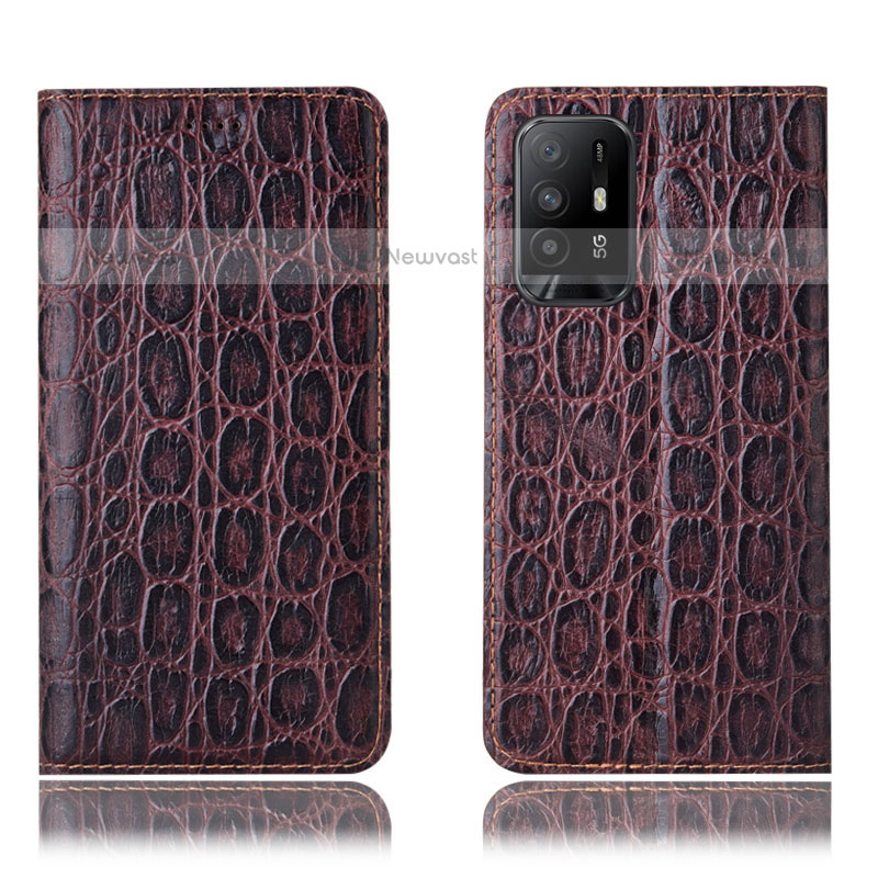 Leather Case Stands Flip Cover Holder H16P for Oppo A94 5G