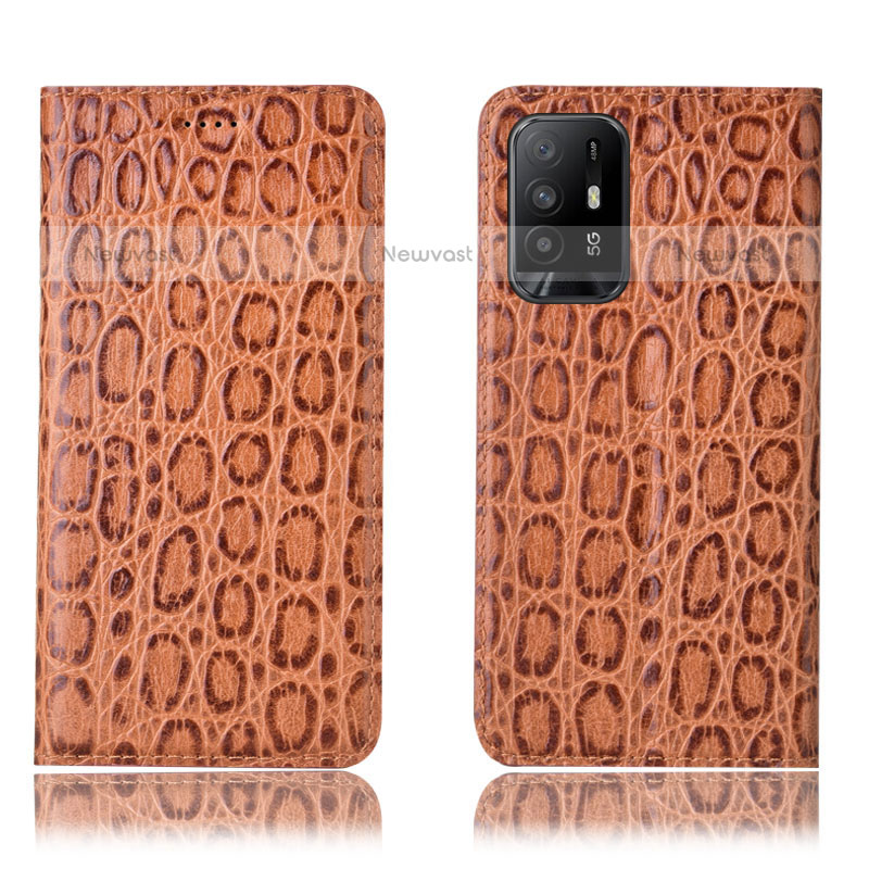 Leather Case Stands Flip Cover Holder H16P for Oppo A94 5G