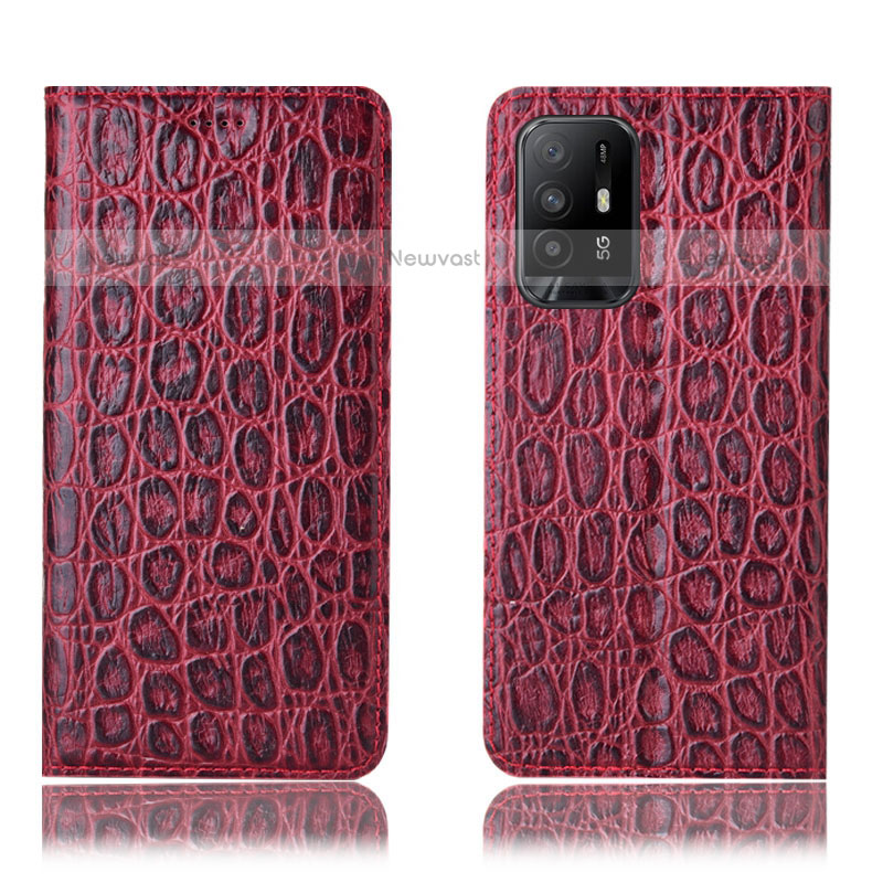 Leather Case Stands Flip Cover Holder H16P for Oppo A95 5G