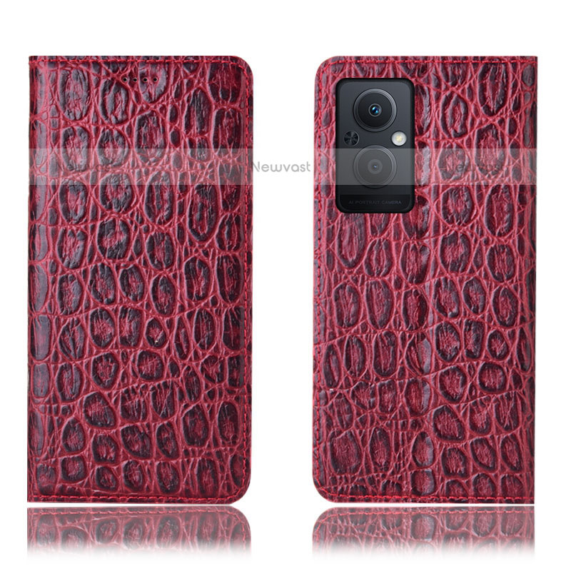 Leather Case Stands Flip Cover Holder H16P for Oppo F21 Pro 5G