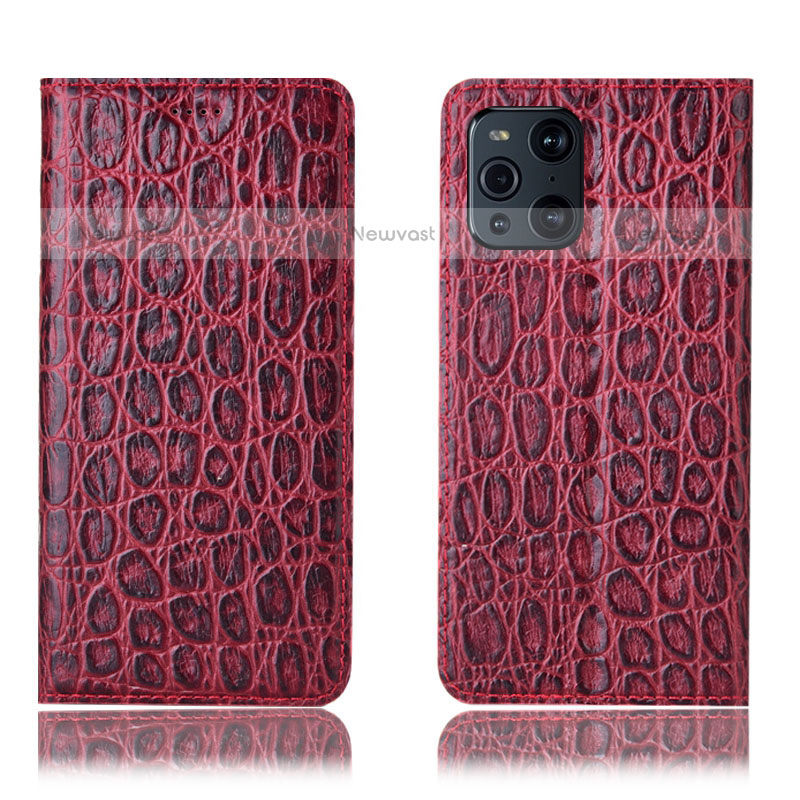 Leather Case Stands Flip Cover Holder H16P for Oppo Find X3 Pro 5G
