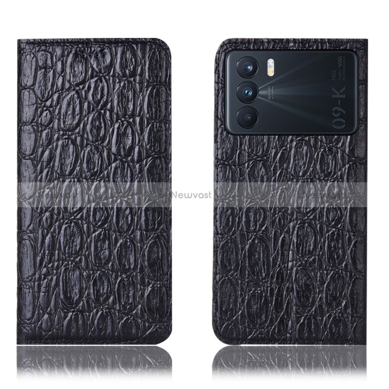 Leather Case Stands Flip Cover Holder H16P for Oppo K9 Pro 5G