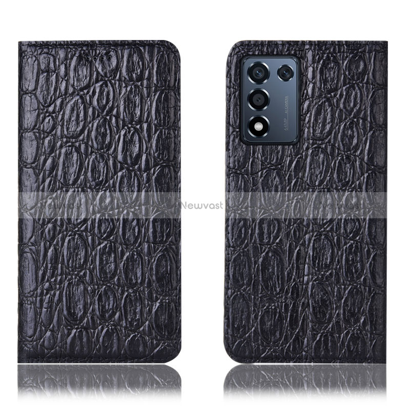 Leather Case Stands Flip Cover Holder H16P for Oppo K9S 5G