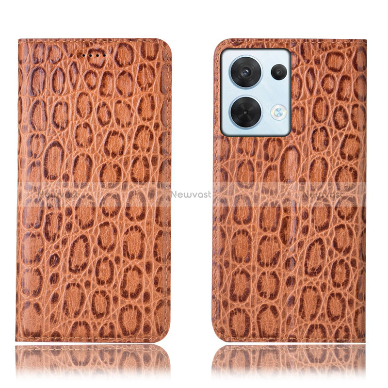 Leather Case Stands Flip Cover Holder H16P for Oppo Reno8 5G