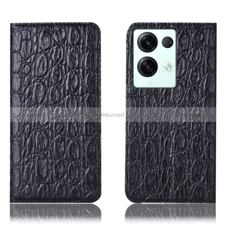 Leather Case Stands Flip Cover Holder H16P for Oppo Reno9 Pro+ Plus 5G