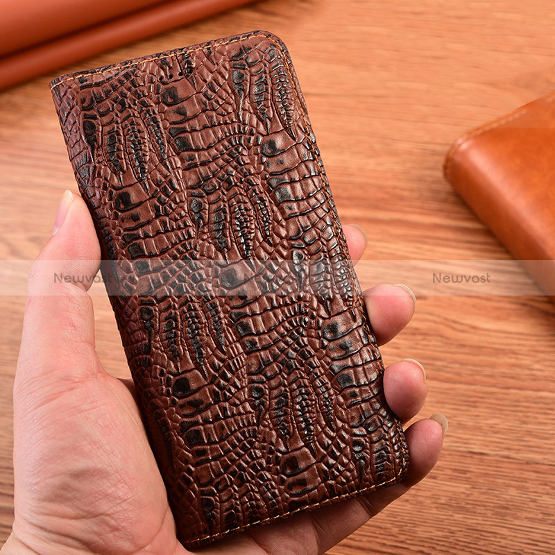 Leather Case Stands Flip Cover Holder H17P for HTC Desire 22 Pro 5G