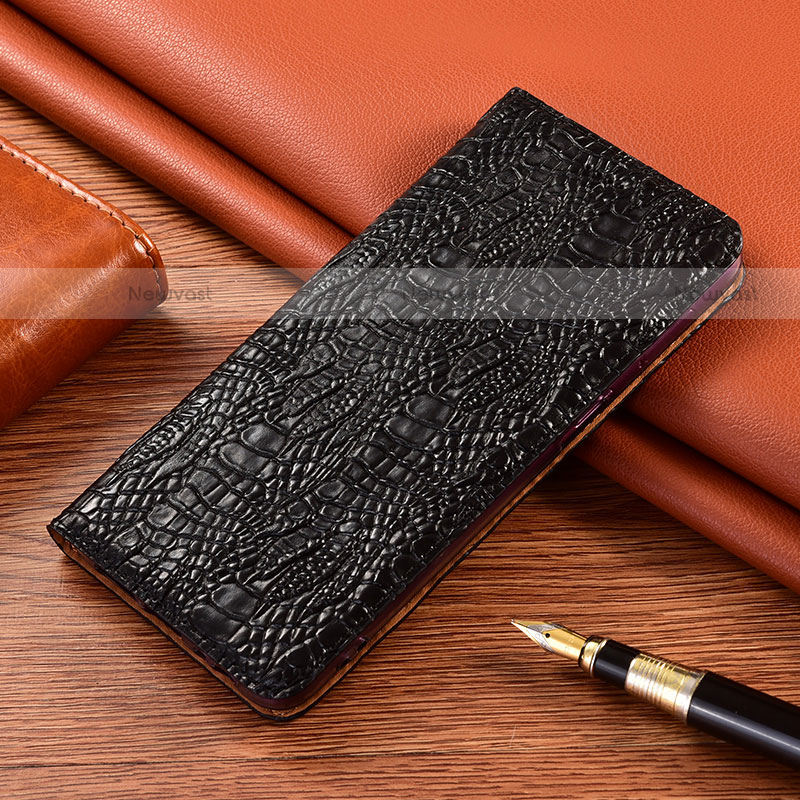 Leather Case Stands Flip Cover Holder H17P for Motorola Moto G Play (2023)