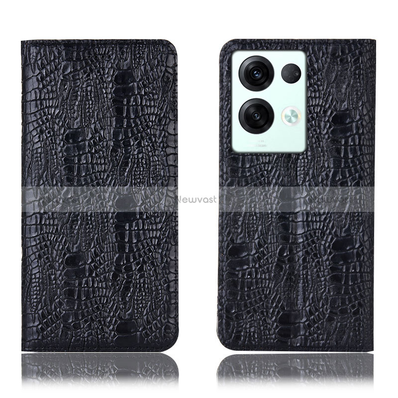 Leather Case Stands Flip Cover Holder H17P for Oppo Reno8 Pro 5G