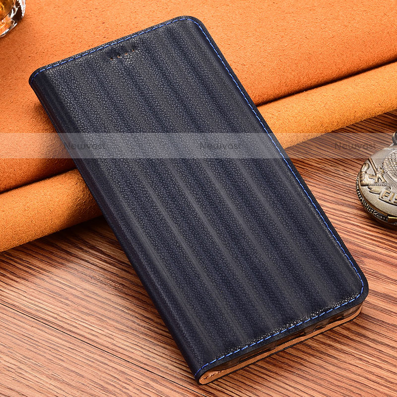 Leather Case Stands Flip Cover Holder H18P for Motorola Moto G Play Gen 2 Blue