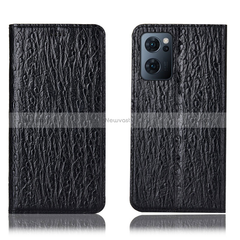 Leather Case Stands Flip Cover Holder H18P for OnePlus Nord CE 2 5G Black